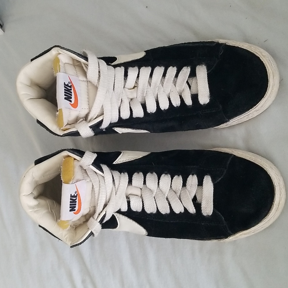 Nike Black and White Suede High Tops